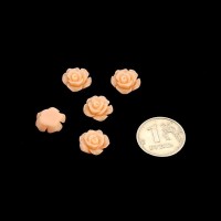 Кабошон "Роза", 12 мм, персиковый, 1 шт