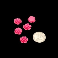 Кабошон "Роза", 12 мм, ярко-розовый, 1 шт