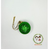 Новогоднее украшение "Шарик" в глиттере, зеленый