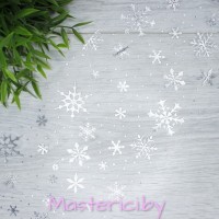 Фатин "Снежинки", 15см, 1м, цвет бело-серебристый