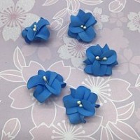 Цветок из фоамирана 4 см, 1 шт, синий