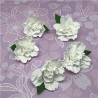 Цветок из фоамирана гвоздичка 4 см, 1 шт, белый