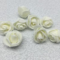 Роза из фоамирана 2 см, 1 шт, белый