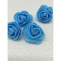 Роза из фоамирана 4 см, 1 шт, голубой