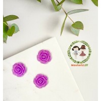 Кабошон "Розочка", 19 мм, фиолетовый