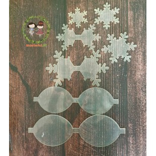 Набор пластиковых шаблонов 1 мм "Снежинки №2", 1 шт